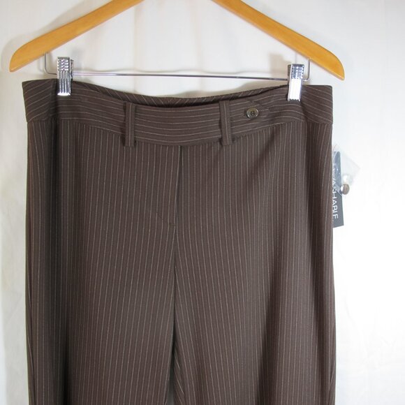 Trousers, New/ INC INTERNATIONAL CONCEPT/Tags/Size 8, Brown Pinstripe, Washable - Picture 2 of 9